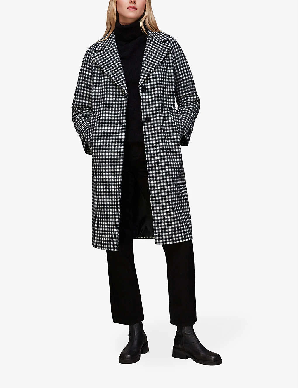 Whistles Gingham Relaxed-fit Wool-blend Coat 2 Whistles Gingham Relaxed-fit Wool-blend Coat - Image 2