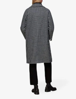 Whistles Gingham Relaxed-fit Wool-blend Coat 7 Whistles Gingham Relaxed-fit Wool-blend Coat -The Fashion Shop R04076127 BLACK ALT02