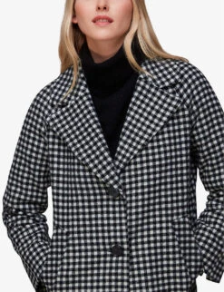 Whistles Gingham Relaxed-fit Wool-blend Coat 8 Whistles Gingham Relaxed-fit Wool-blend Coat -The Fashion Shop R04076127 BLACK ALT03