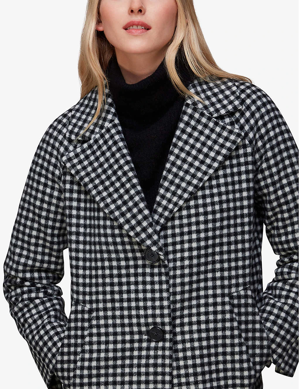 Whistles Gingham Relaxed-fit Wool-blend Coat 4 Whistles Gingham Relaxed-fit Wool-blend Coat - Image 4