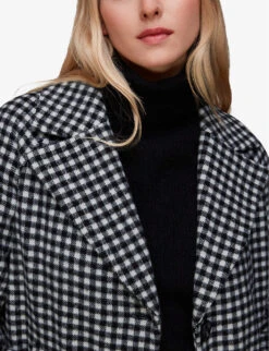 Whistles Gingham Relaxed-fit Wool-blend Coat 9 Whistles Gingham Relaxed-fit Wool-blend Coat -The Fashion Shop R04076127 BLACK ALT04