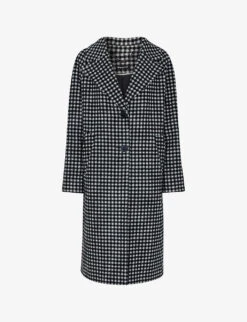 Whistles Gingham Relaxed-fit Wool-blend Coat