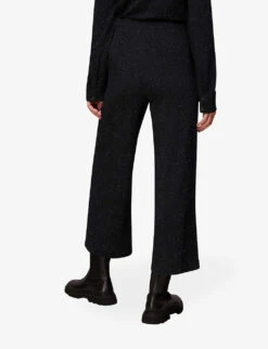Whistles Flared High-rise Metallic Stretch-woven Trousers 8 Whistles Flared High-rise Metallic Stretch-woven Trousers -The Fashion Shop R04077194 BLACK ALT03