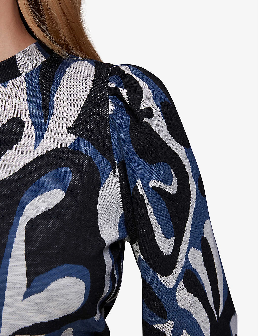 Whistles Graphic-jacquard Stretch Recycled Polyester-blend Top 5 Whistles Graphic-jacquard Stretch Recycled Polyester-blend Top - Image 5