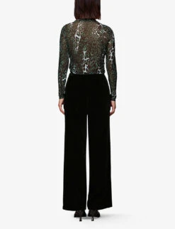 Whistles Wide-leg High-rise Velvet Trousers 8 Whistles Wide-leg High-rise Velvet Trousers -The Fashion Shop R04077198 BLACK ALT03