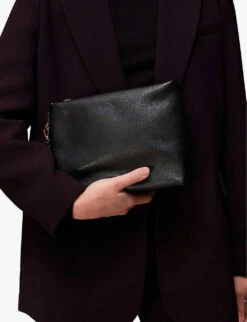 Whistles Avah Zip-fastened Leather Clutch Bag 9 Whistles Avah Zip-fastened Leather Clutch Bag -The Fashion Shop R04077202 BLACK ALT04