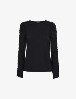 Whistles Lola Checkerboard-print Stretch Recycled-polyester Midi Skirt