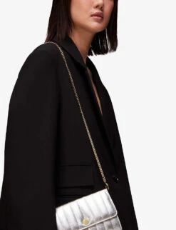 Whistles Elly Quilted Metallic-leather Cross-body Bag 9 Whistles Elly Quilted Metallic-leather Cross-body Bag -The Fashion Shop R04077982 SILVER ALT04