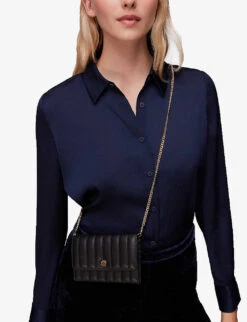 Whistles Elly Quilted Leather Cross-body Bag -The Fashion Shop R04077983 BLACK ALT04