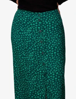 Whistles Lava Spot-print Buttoned Woven Midi Skirt 9 Whistles Lava Spot-print Buttoned Woven Midi Skirt -The Fashion Shop R04077984 MULTICOLOURED ALT04