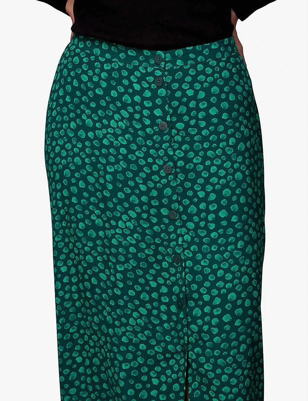 Whistles Lava Spot-print Buttoned Woven Midi Skirt 5 Whistles Lava Spot-print Buttoned Woven Midi Skirt - Image 5