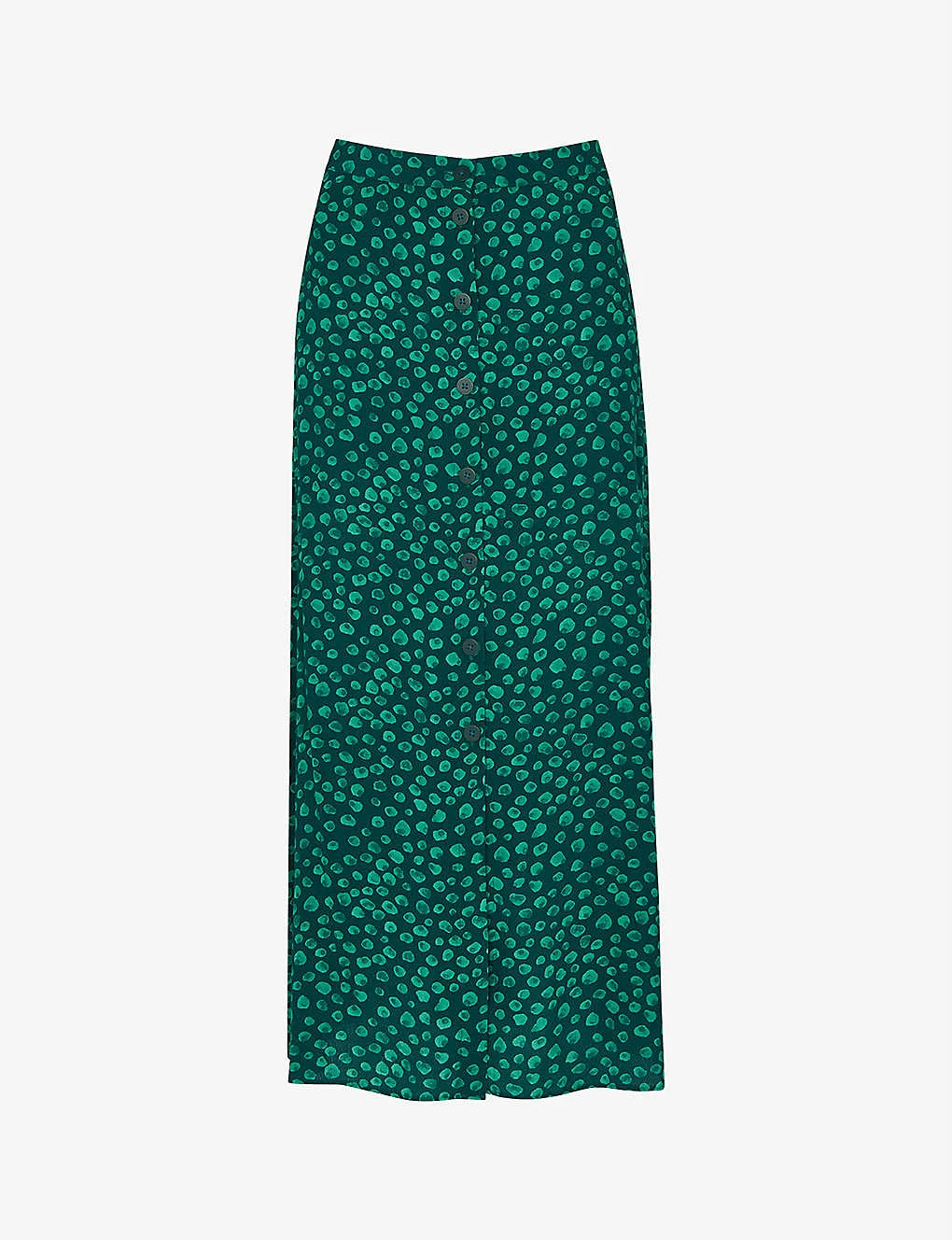 Whistles Lava Spot-print Buttoned Woven Midi Skirt 1 Whistles Lava Spot-print Buttoned Woven Midi Skirt