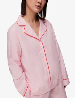 Whistles Contrast-piping Cotton Pyjama Set -The Fashion Shop R04077987 MULTICOLOURED ALT03