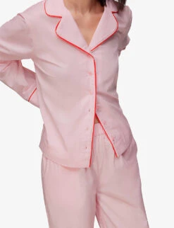 Whistles Contrast-piping Cotton Pyjama Set -The Fashion Shop R04077987 MULTICOLOURED ALT04