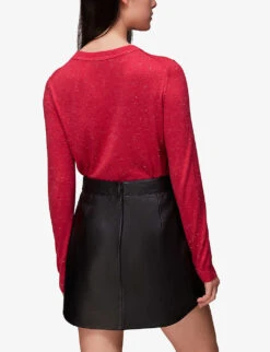 Whistles Annie Glitter-embellished Knitted Jumper 8 Whistles Annie Glitter-embellished Knitted Jumper -The Fashion Shop R04078976 PINK ALT03