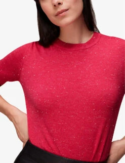 Whistles Annie Glitter-embellished Knitted Jumper 9 Whistles Annie Glitter-embellished Knitted Jumper -The Fashion Shop R04078976 PINK ALT04