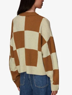 Whistles Check-pattern Wool-blend Jumper 8 Whistles Check-pattern Wool-blend Jumper -The Fashion Shop R04078979 CREAM ALT03