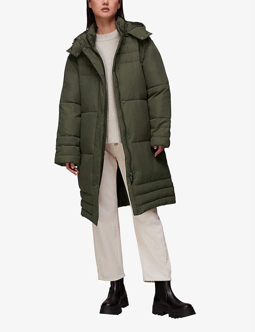 Whistles Becky Longline Recycled-polyester Puffer Coat 2 Whistles Becky Longline Recycled-polyester Puffer Coat - Image 2