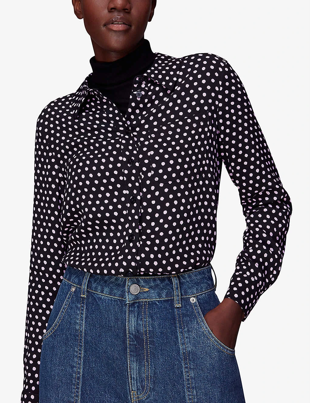 Whistles Dotted Spot-print Woven Shirt 3 Whistles Dotted Spot-print Woven Shirt - Image 3