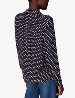 Whistles Dotted Spot-print Woven Shirt 8 Whistles Dotted Spot-print Woven Shirt -The Fashion Shop R04080514 BLACK ALT03