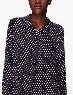 Whistles Dotted Spot-print Woven Shirt 9 Whistles Dotted Spot-print Woven Shirt -The Fashion Shop R04080514 BLACK ALT04