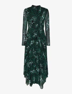 Whistles Animal-print Recycled Polyester-blend Midi Dress
