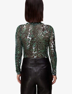 Whistles Animal-print Recycled Polyester-blend Top -The Fashion Shop R04080516 MULTICOLOURED ALT03