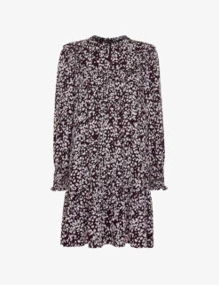 Whistles Dashed Animal-print Woven Mini Dress