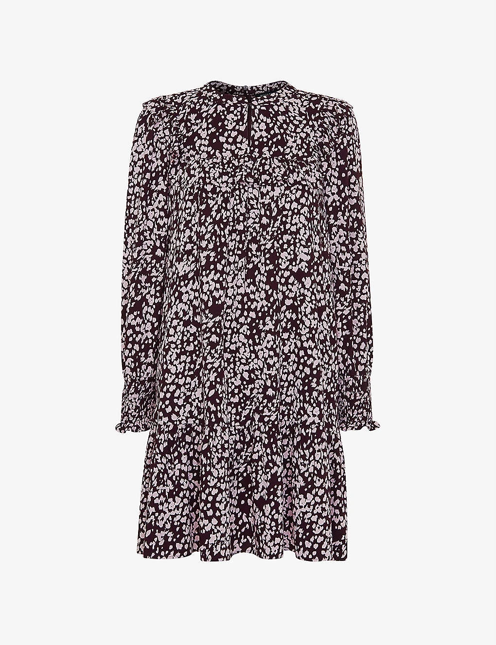Whistles Dashed Animal-print Woven Mini Dress 1 Whistles Dashed Animal-print Woven Mini Dress