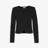 Whistles Collarless Cropped Cotton-jersey Jacket