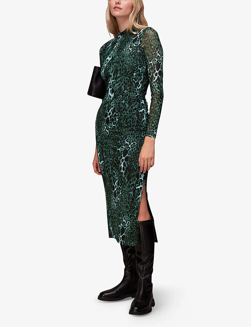 Whistles Night Cat Animal-print Stretch-mesh Midi Skirt 2 Whistles Night Cat Animal-print Stretch-mesh Midi Skirt - Image 2