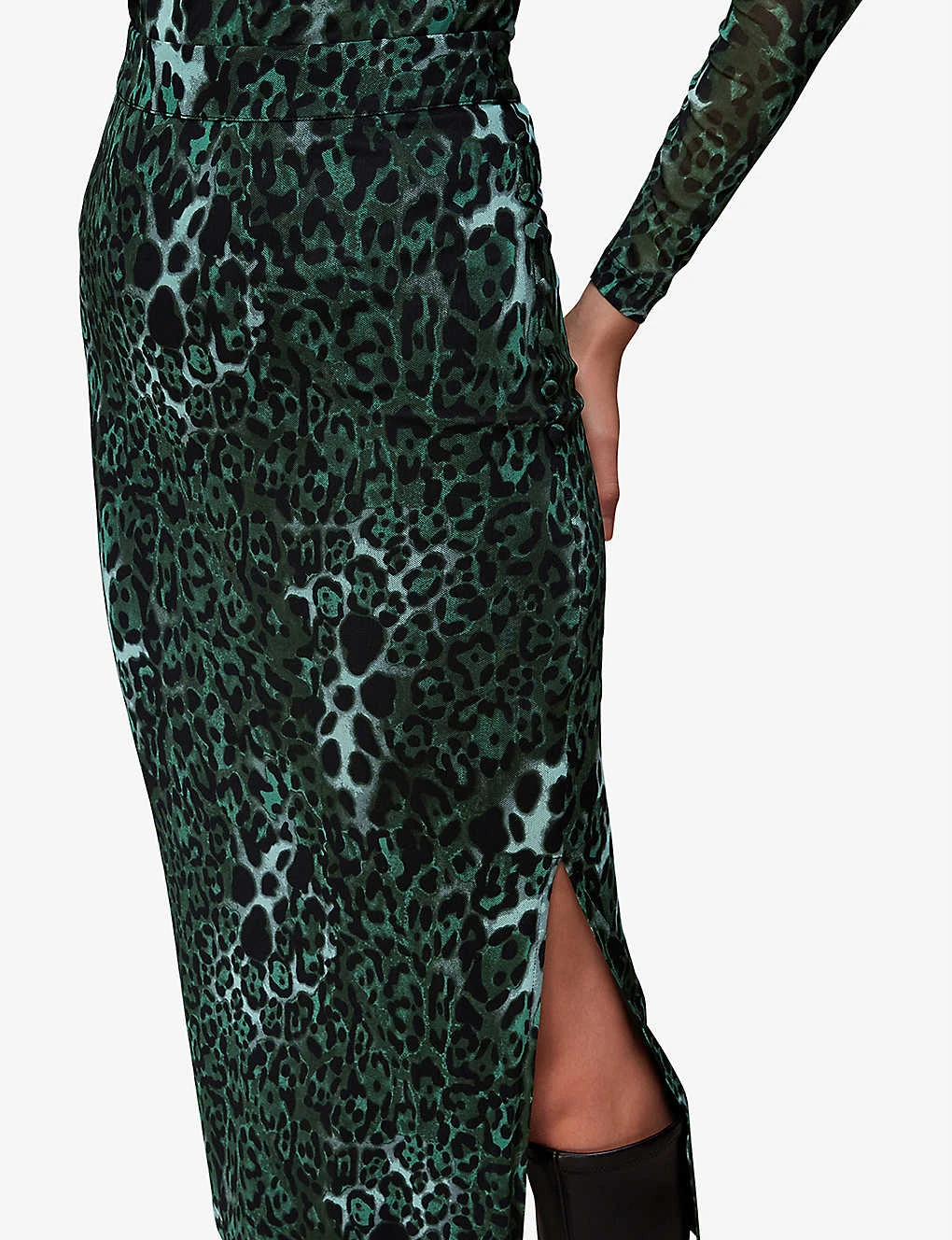 Whistles Night Cat Animal-print Stretch-mesh Midi Skirt 3 Whistles Night Cat Animal-print Stretch-mesh Midi Skirt - Image 3