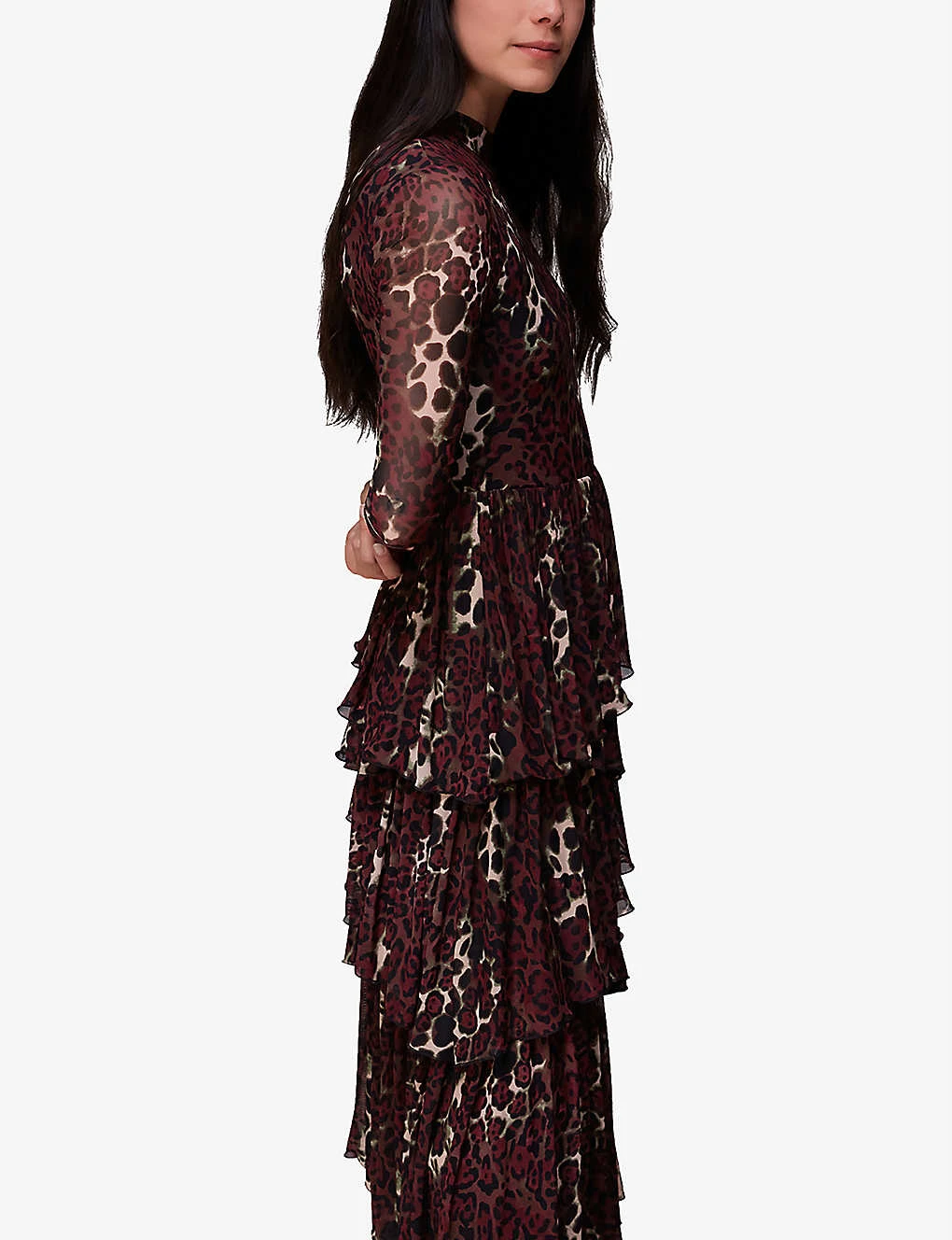 Whistles Night Cat Animal-print Recycled Polyester-blend Midi Dress 3 Whistles Night Cat Animal-print Recycled Polyester-blend Midi Dress - Image 3