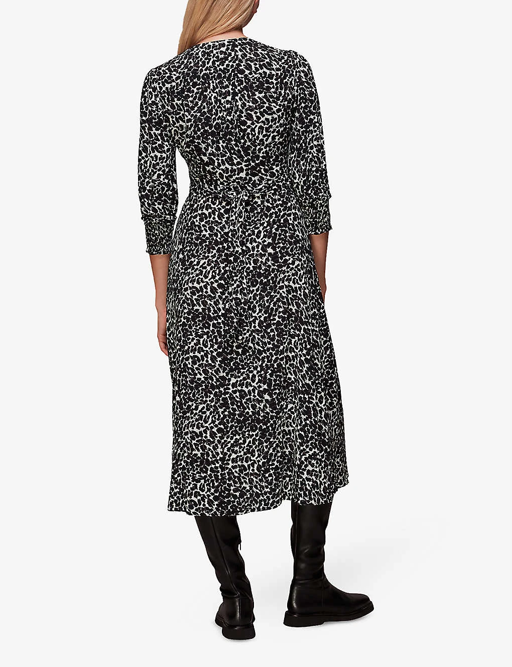 Whistles Shadow Leopard-print Woven Midi Dress 4 Whistles Shadow Leopard-print Woven Midi Dress - Image 4