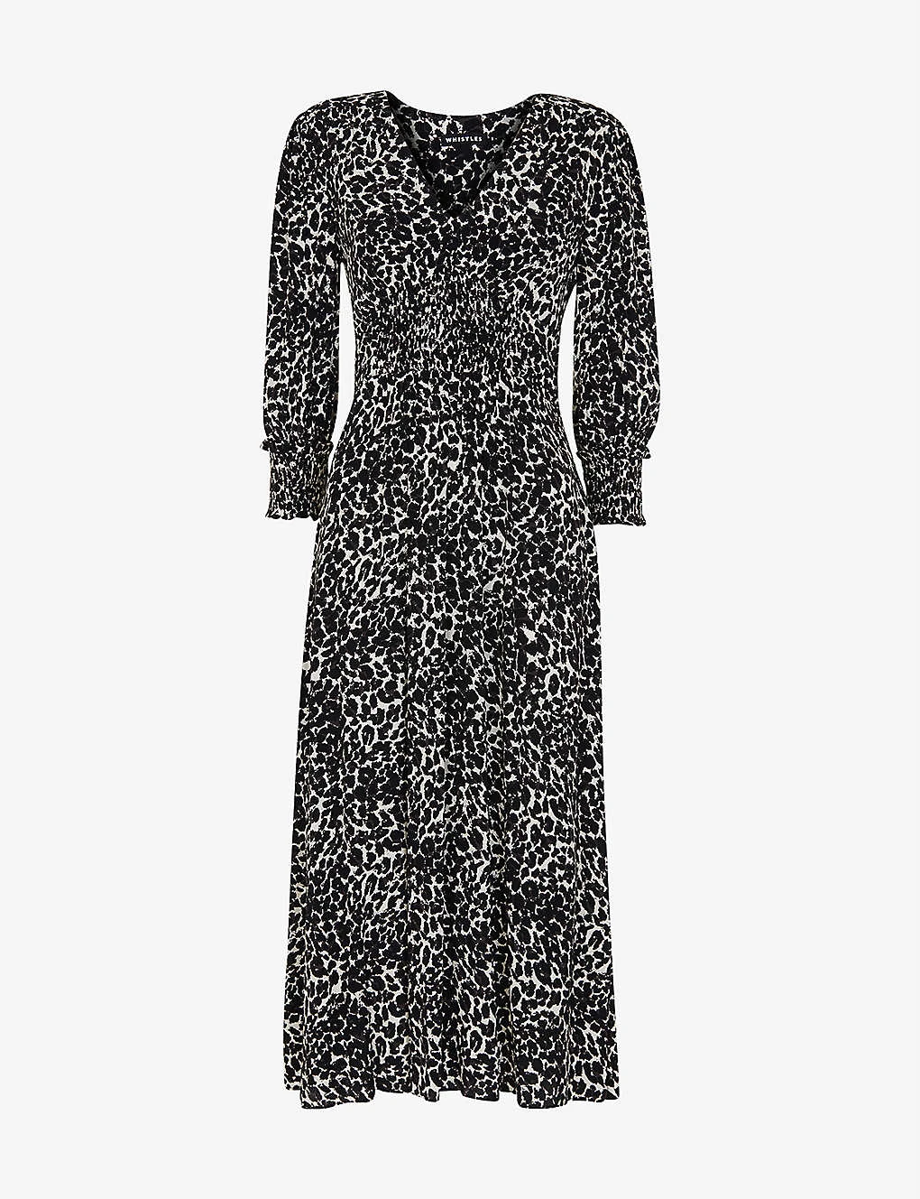 Whistles Shadow Leopard-print Woven Midi Dress 1 Whistles Shadow Leopard-print Woven Midi Dress