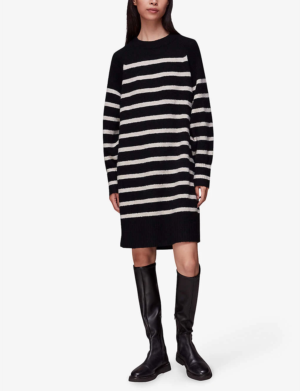 Whistles Stripe Relaxed-fit Knitted Mini Dress 2 Whistles Stripe Relaxed-fit Knitted Mini Dress - Image 2