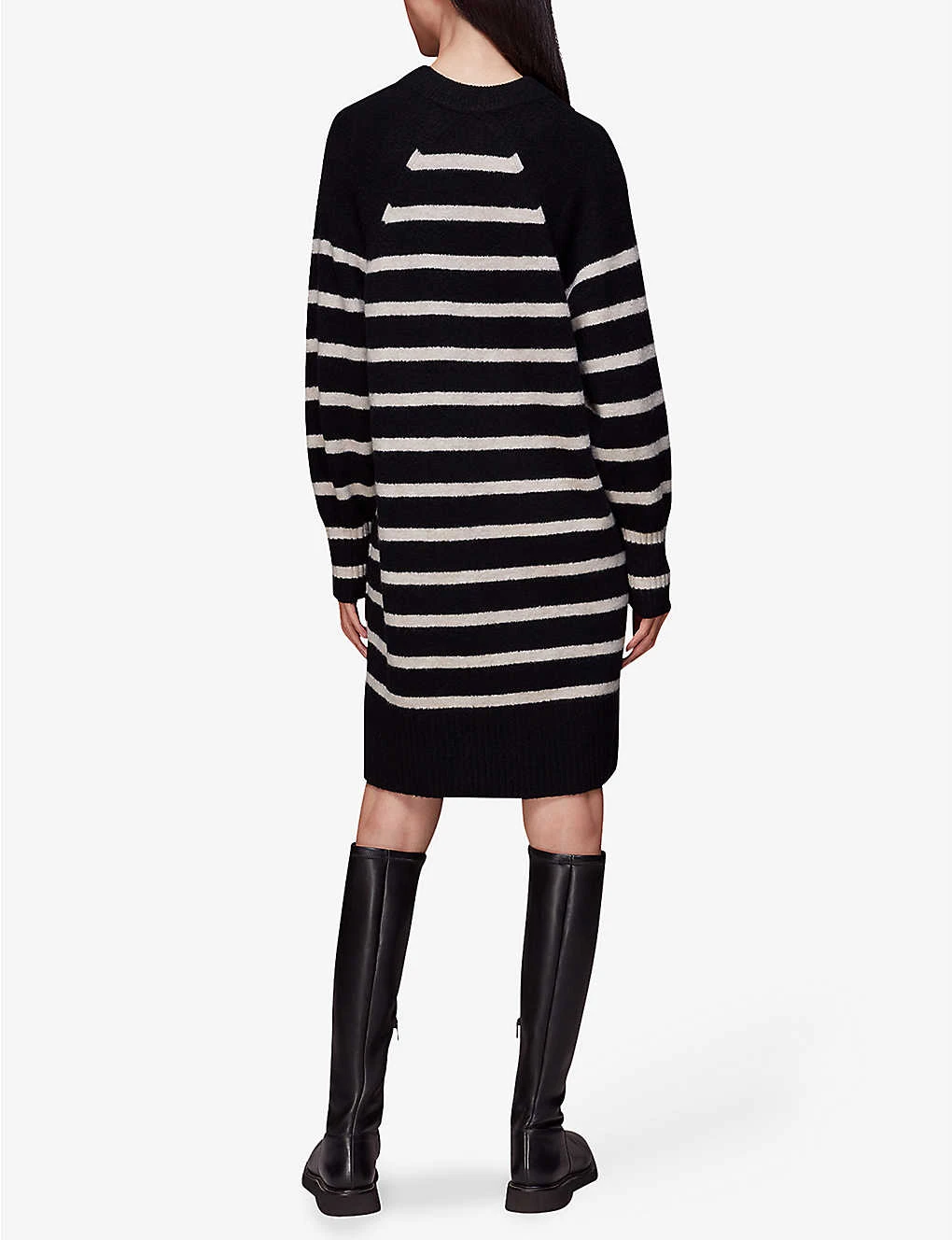 Whistles Stripe Relaxed-fit Knitted Mini Dress 4 Whistles Stripe Relaxed-fit Knitted Mini Dress - Image 4