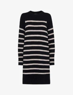 Whistles Stripe Relaxed-fit Knitted Mini Dress