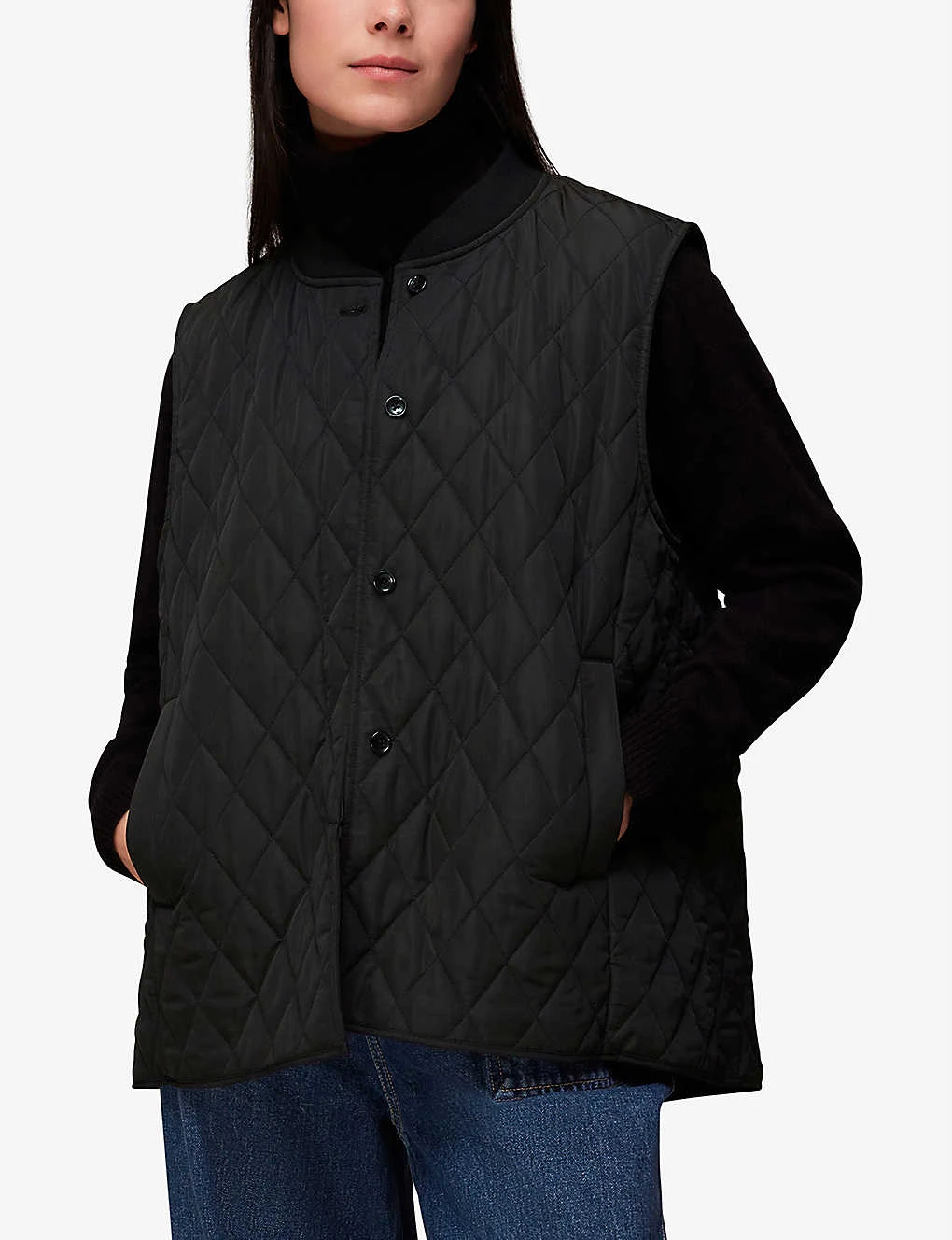 Whistles Sandra Diamond-quilted Recycled-polyester Gilet 3 Whistles Sandra Diamond-quilted Recycled-polyester Gilet - Image 3