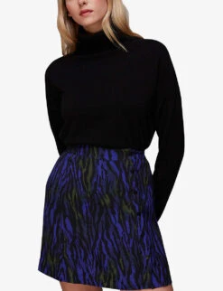 Whistles Tiger-print Woven Mini Skirt -The Fashion Shop R04082109 MULTICOLOURED ALT02