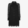 Whistles Point-collar Lace Mini Shirt Dress