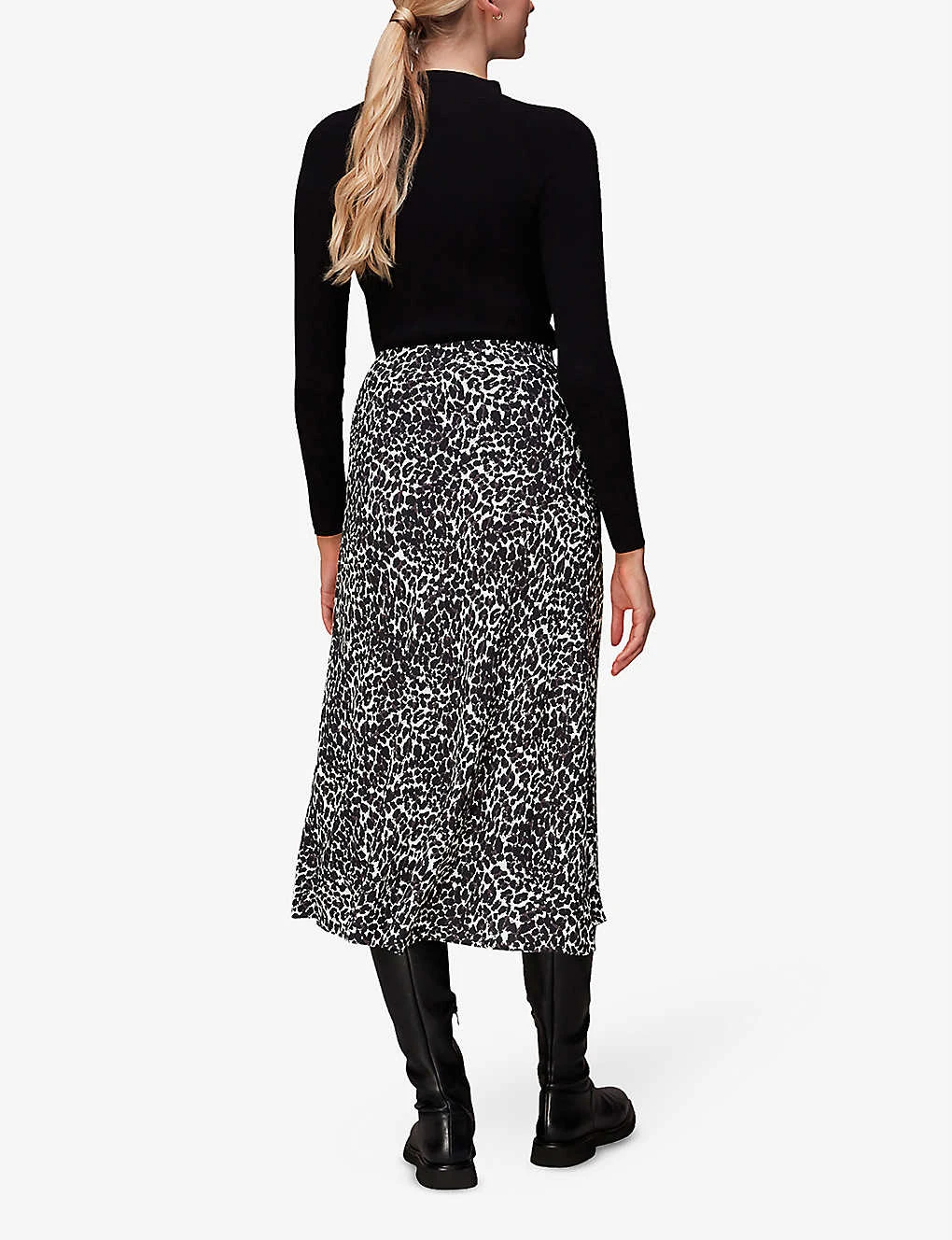 Whistles Shadow Leopard-print Woven Midi Skirt 4 Whistles Shadow Leopard-print Woven Midi Skirt - Image 4
