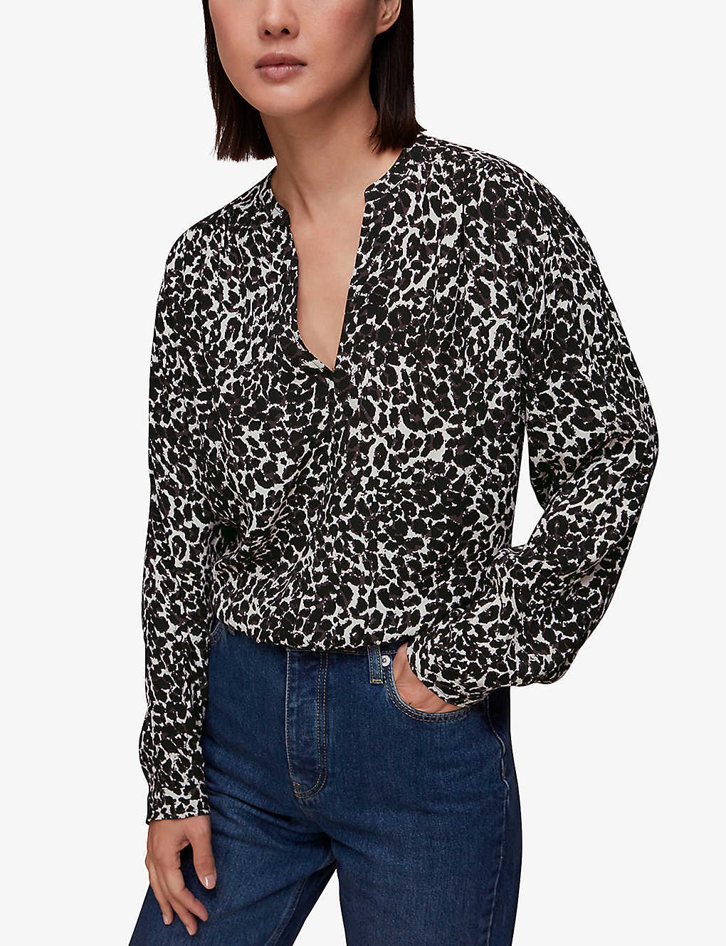 Whistles Shadow Leopard-print Woven Blouse 3 Whistles Shadow Leopard-print Woven Blouse - Image 3