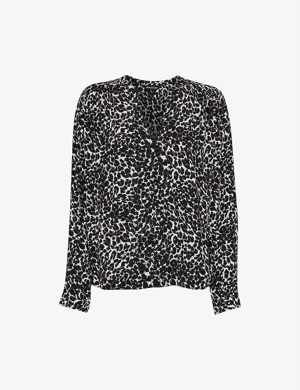 Whistles Shadow Leopard-print Woven Blouse 1 Whistles Shadow Leopard-print Woven Blouse