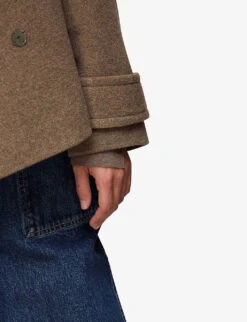 Whistles Relaxed-fit Cropped Wool-blend Coat -The Fashion Shop R04083836 OATMEAL ALT04