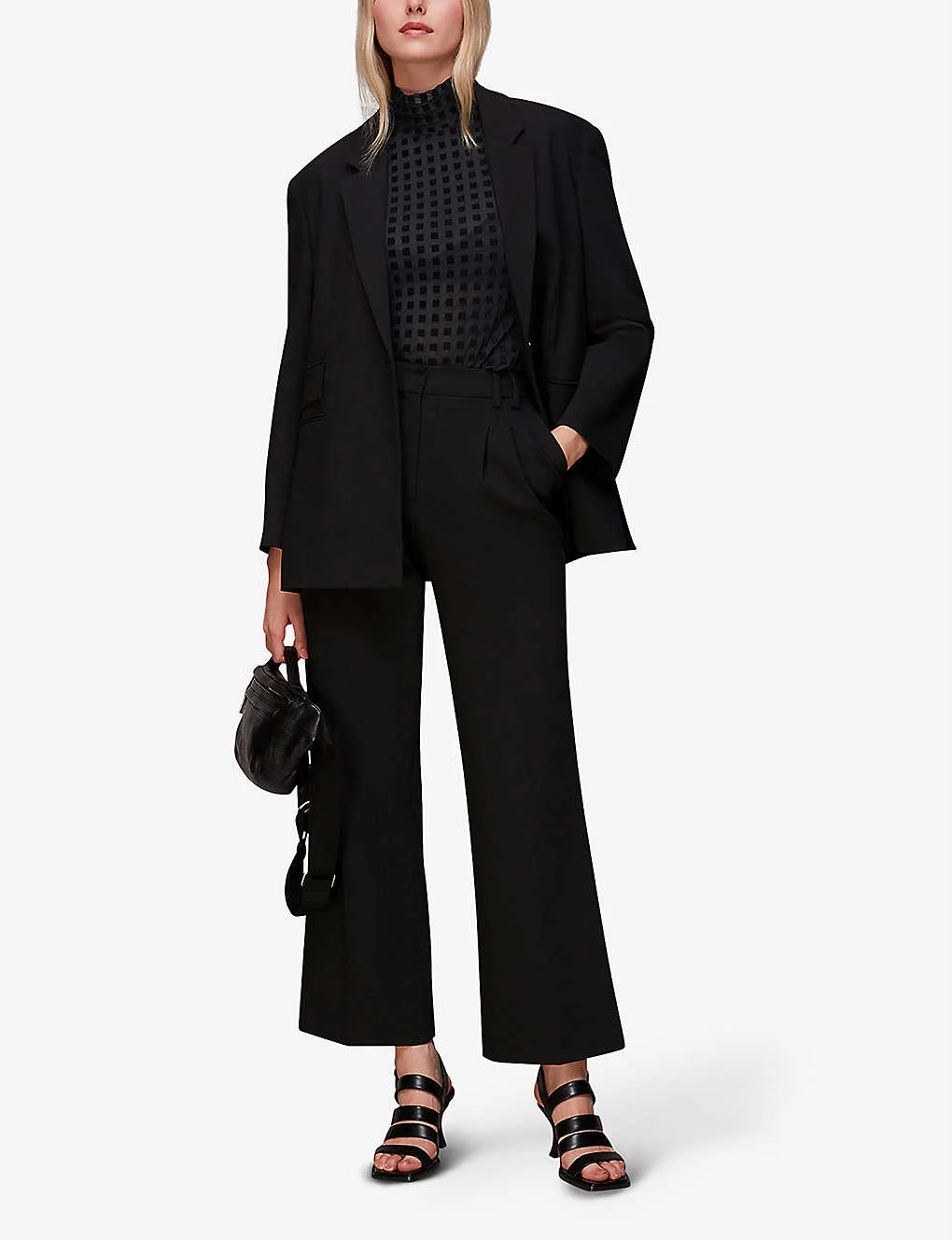 Whistles Checked-print Stretch-mesh Top 2 Whistles Checked-print Stretch-mesh Top - Image 2