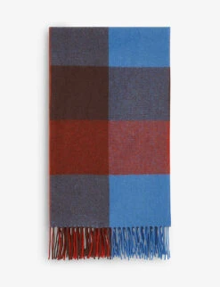 Whistles Checked Fringed Wool Scarf 4 Whistles Checked Fringed Wool Scarf -The Fashion Shop R04084629 MULTICOLOURED ALT01