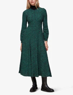 Whistles Geo-print Woven Midi Dress -The Fashion Shop R04084630 MULTICOLOURED ALT02