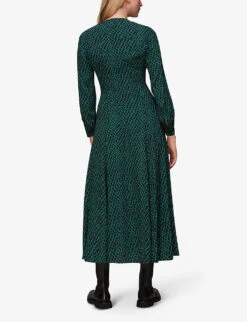 Whistles Geo-print Woven Midi Dress -The Fashion Shop R04084630 MULTICOLOURED ALT03