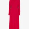 Whistles Ilana Shirred Viscose Midi Dress